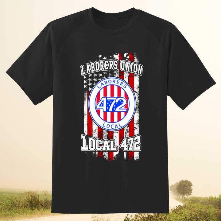 Personalized Laborers Local 472 American Flag T-Shirt