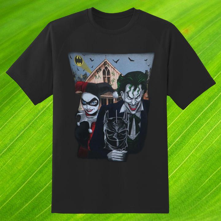 Premium Joker And Harley Quinn American Gothic T-Shirt