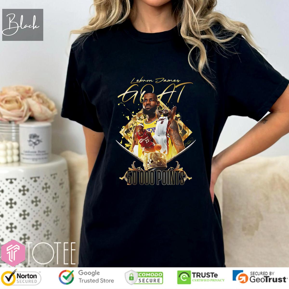 Los Angeles Lakers Lebron James Goat 50000 Points Signature T-Shirt