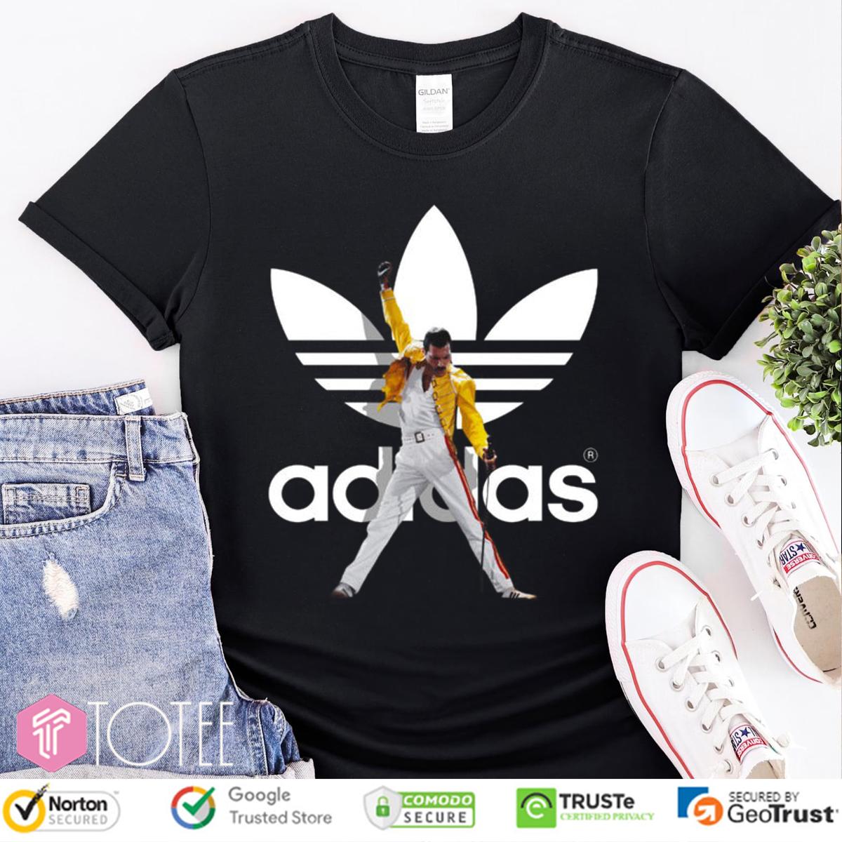 Freddie Mercury Parody Adidas Logo T-Shirt
