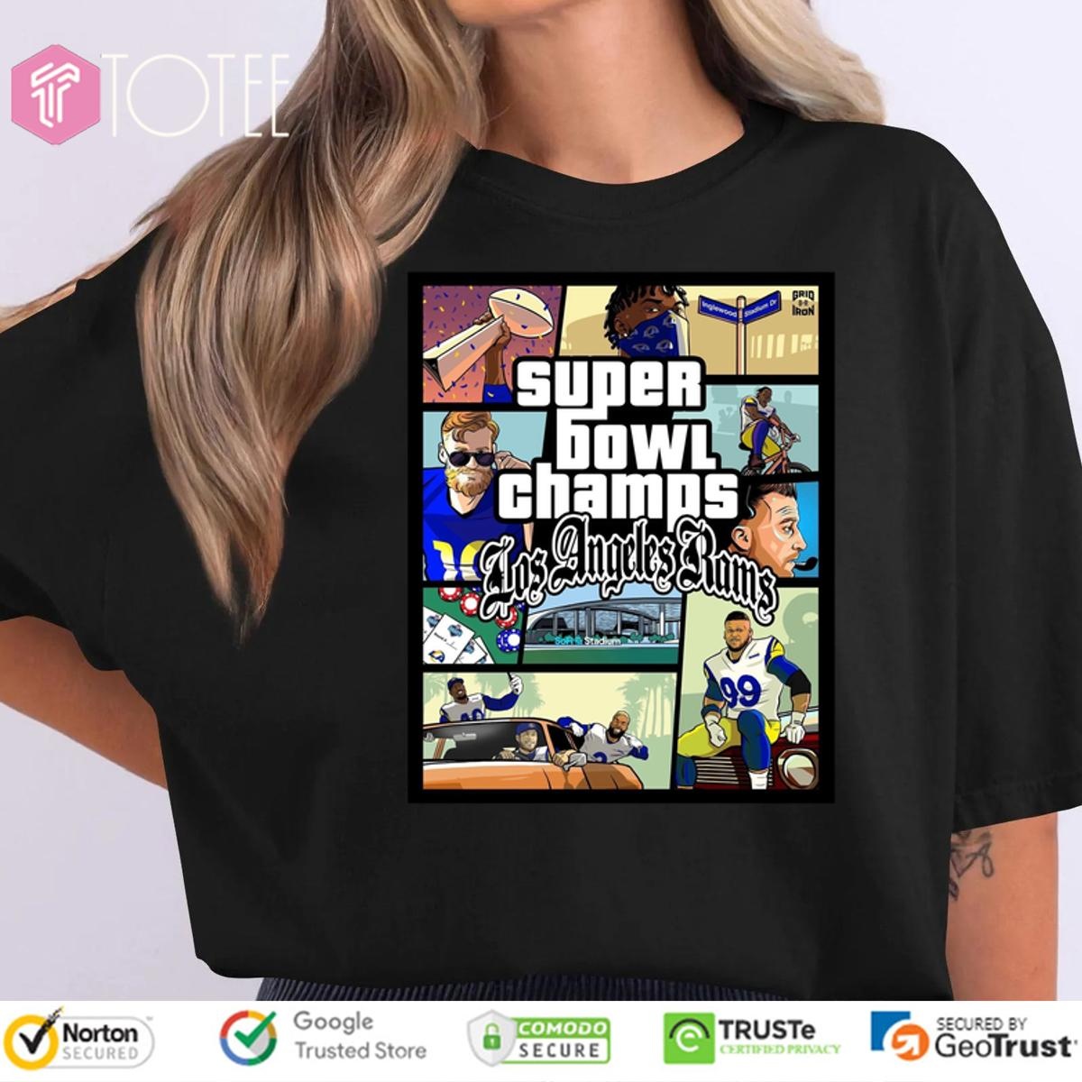 Grand Theft Auto Super Bowl Champs Los Angeles Rams T-shirt