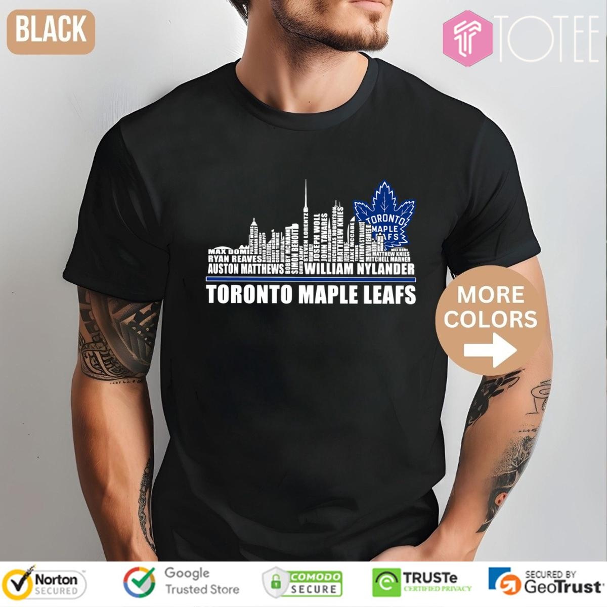 Toronto Maple Leafs Sports Team City Skylines Players Name T-shirt